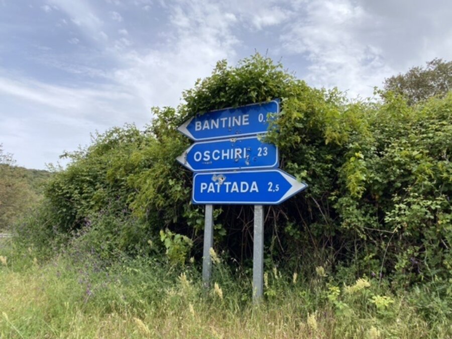 cartello stradale con fori di arma da fuoco