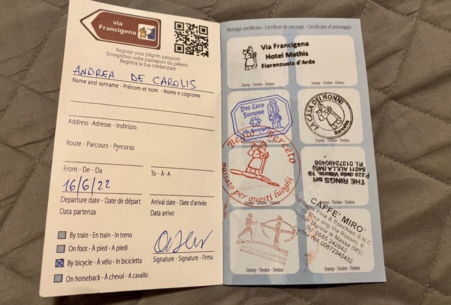 Il mio passaporto del pellegrino aggiornato