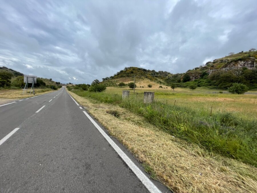 Paesaggio visto dalla bicicletta in movimento