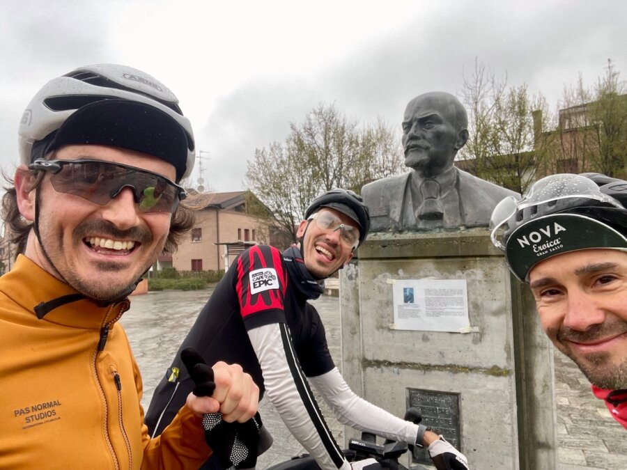 Io, Massi e Claudio  davanti la meta