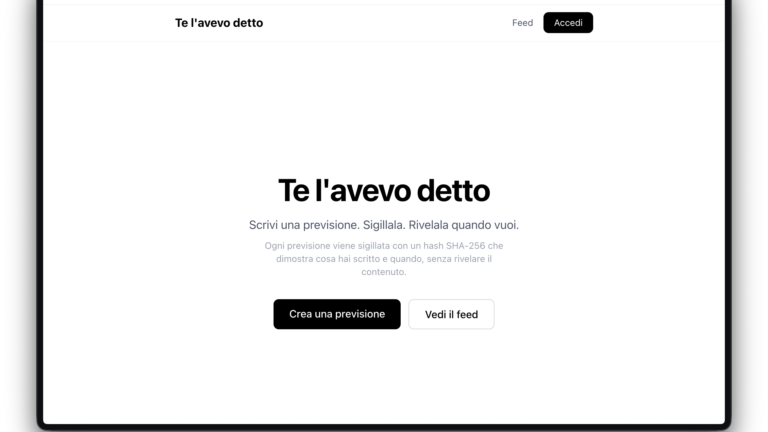 Te l'avevo detto!